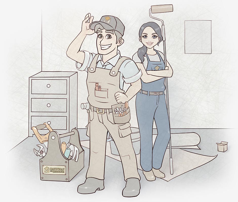A Handyman and woman team graphic