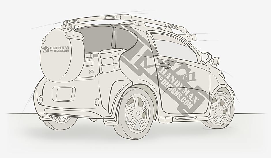 Scion IQ Tool Car Sketch Graphic