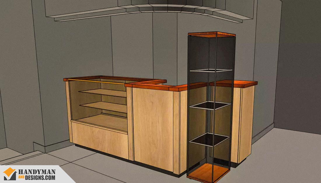 3D Sketch of a Custom Wood Counter Design