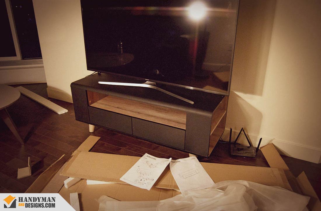Wayfair TV Stand Furniture Assembly Completed Photo