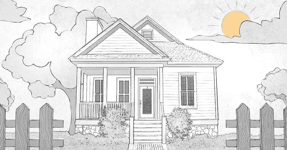 Small Dream Home Line Drawing